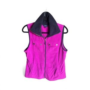 Chaps Magenta Fleece Vest, Size L